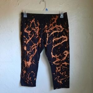 Upcycled leggings reverse tie dye